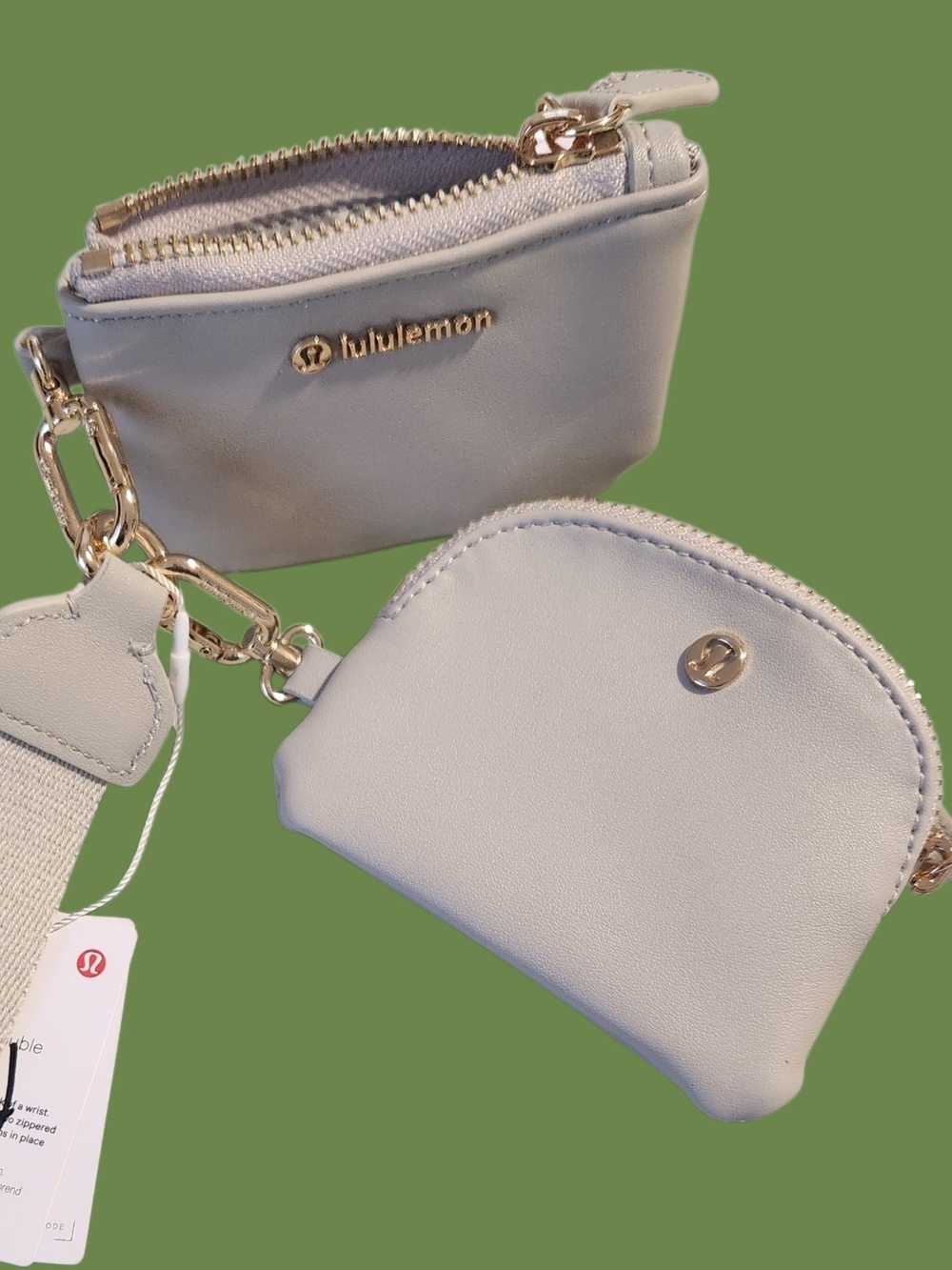 Lululemon Dual Pouch Wristlet NWT Light Gray - Picture 2 of 4